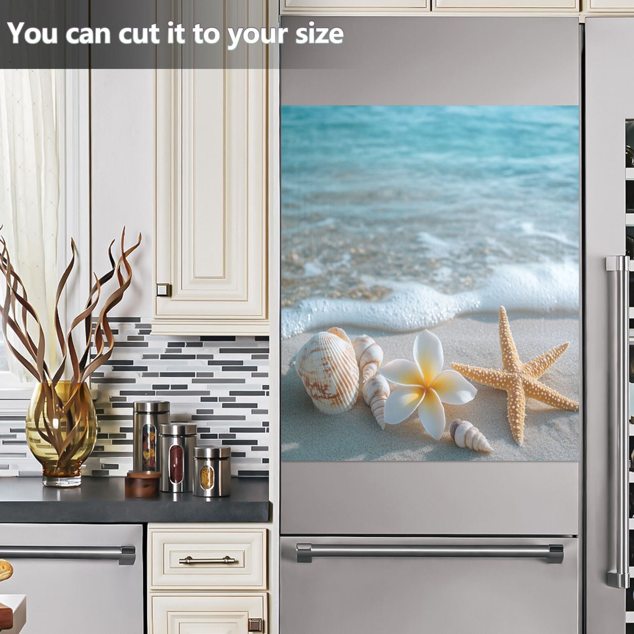 Dishwasher Magnetic Sticker 23x26 Inch Refrigerator Magnetic Sticker Washing Machine Magnetic Sticker Kitchen Panel Magnetic Sticker Home Decor Beautiful Sea Shell