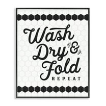 Stupell Industries Geometric Laundry Phrase Typography Painting Black Framed Art Print Wall Art, 16 x 20