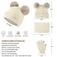 thumbnail image 5 of FZ FANTASTIC ZONE Kids Winter Knit Touchscreen Adjustable Beanie Hat Scarf Gloves Set, White, 5 of 6