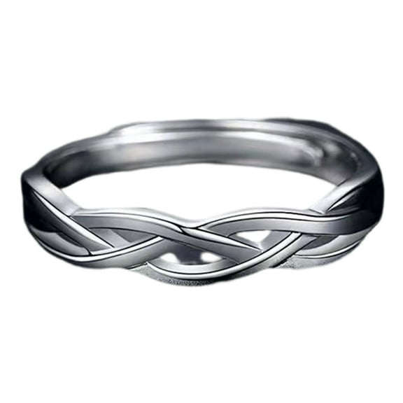 Mightlink Silver Color Luxury Men's Ring Simple Versatile Design Adjustable Fit Any Finger Unique All Match Ring Male Supply