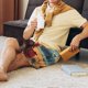 thumbnail image 5 of Balery Meditating Golden Retriever Pantalones cortos de pijama de punto de algodón para hombre con cinturilla y bolsillos-XX-Large, 5 of 6