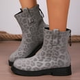 thumbnail image 2 of Mostsola Womens Gogo Boots Mid Calf Heel Zipper Boots Square Toe Retro Suede Short Booties, 2 of 8