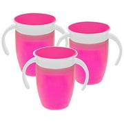 Munchkin Miracle 360 Degree 7 Ounce Spoutless Trainer Cup, 3 Pack, Pink/Pink/...