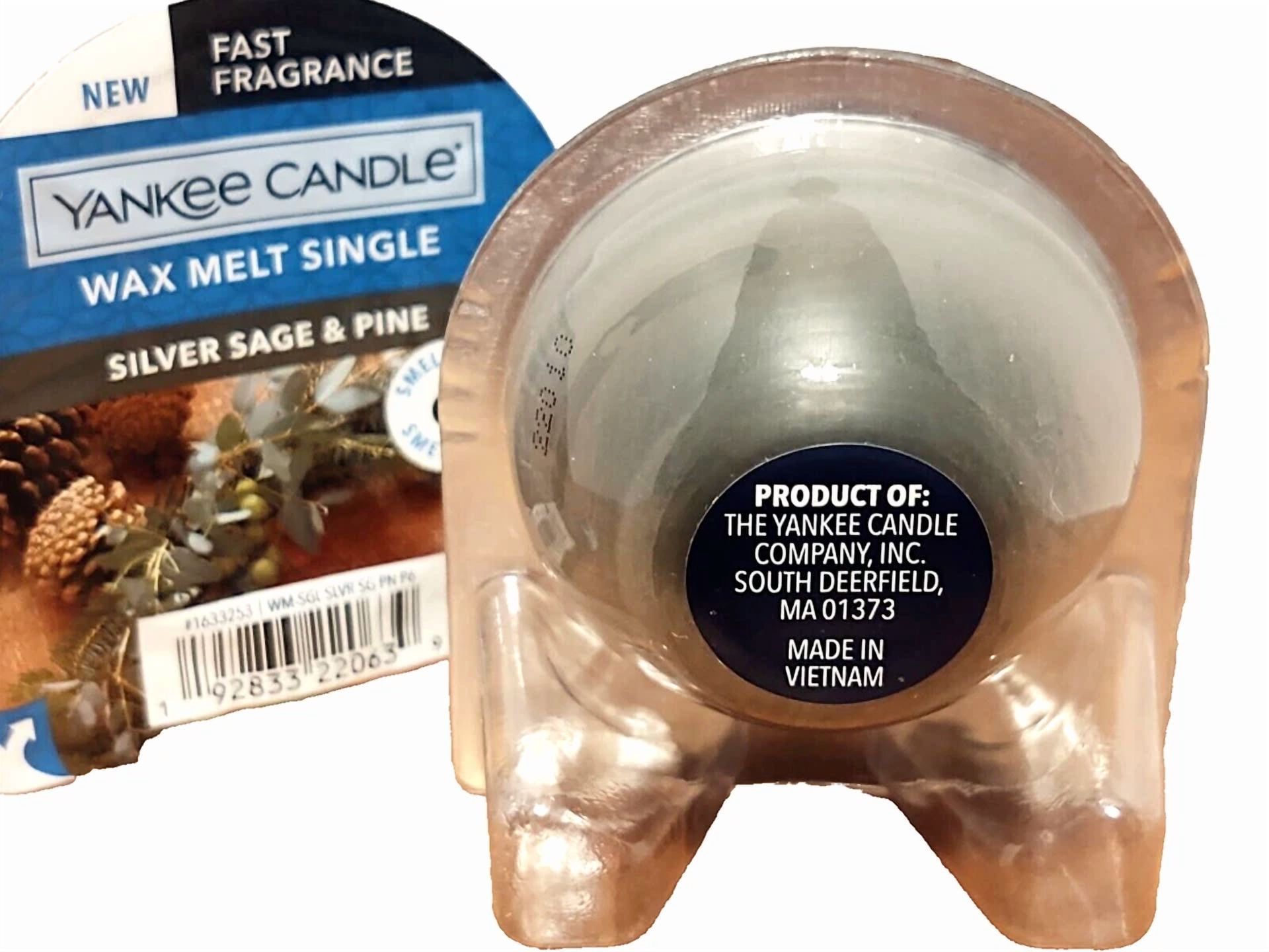 Yankee Candle Silver Sage And Pine Wax Melt Tart Singles X 2 0.8 Oz New