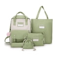 thumbnail image 1 of Set de 5 Mochila Escolar Lapicera Bolso Verde, 1 of 4