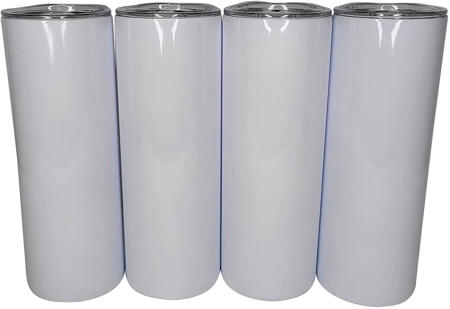 20 oz Sublimation Skinny Tumbler - White Glossy Straight Stainless