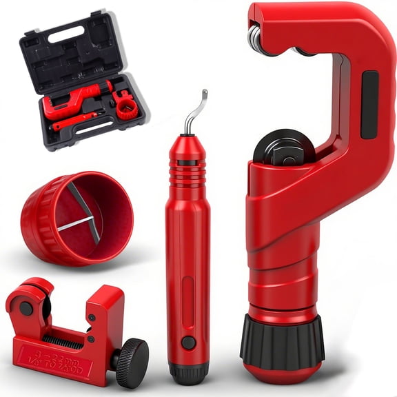 Tube Cutter Set - copper pipe cutter 3/16"-2" OD, Mini Tube Cutter 1/8"-7/8", Deburring Tool - for Copper, Aluminum, PVC Pipes - High-Quality Cutting & Deburring Tools for Professionals