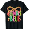 thumbnail image 2 of 100% Cotton Jingle Bells Coquette Bow Merry Christmas Tree Girl Women T-Shirt, 2 of 5