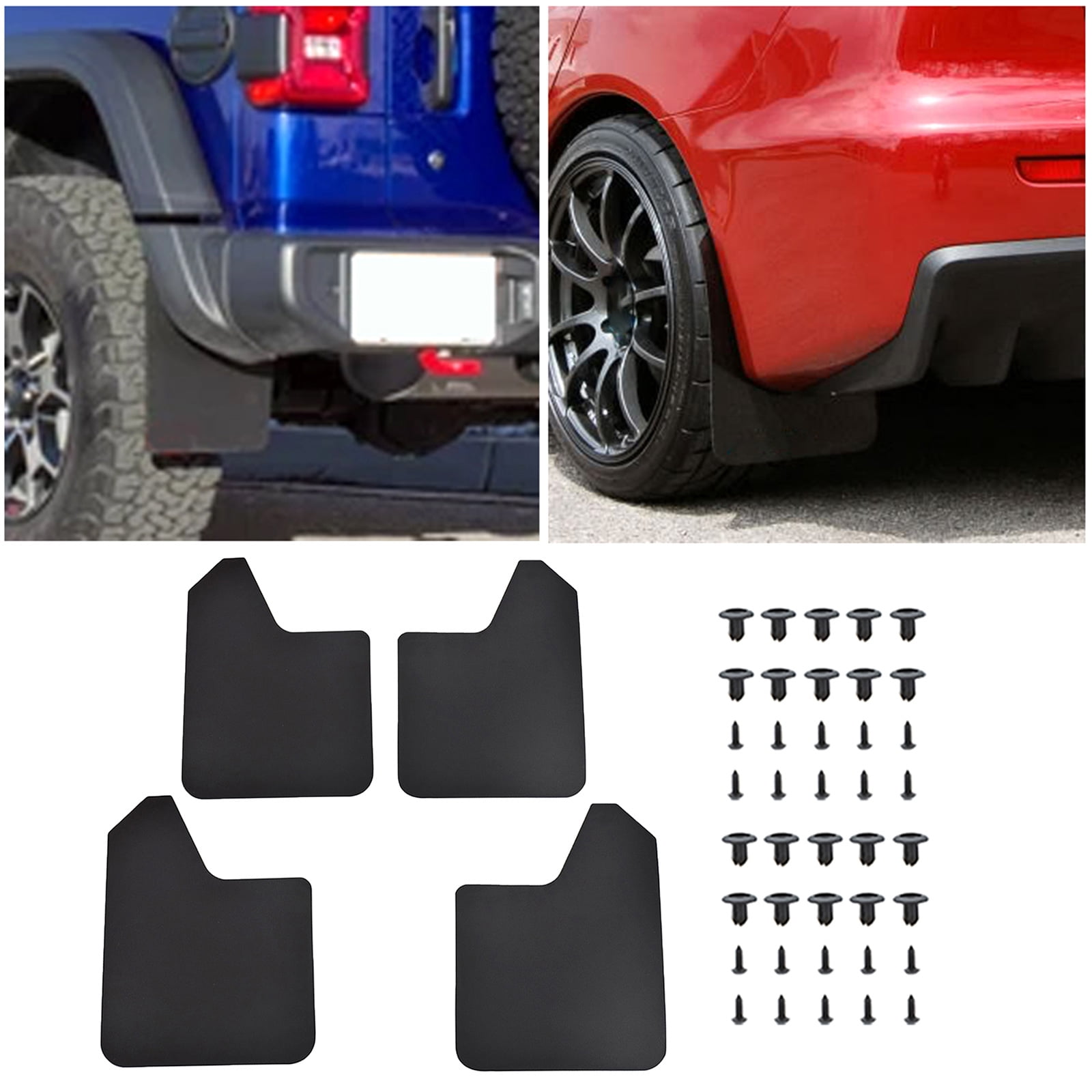 4pcs Adjustable Mud Flaps Weather Resistant Splash Guards For Car SUVs Long Lasting Use Rural Drives Simple Installation