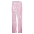 thumbnail image 4 of DHFJKG Women's Sparkly Sequins Pants Straight Leg Elastic Waist Solid Color Pants Party Night Club Cozy Trousers, 4 of 8