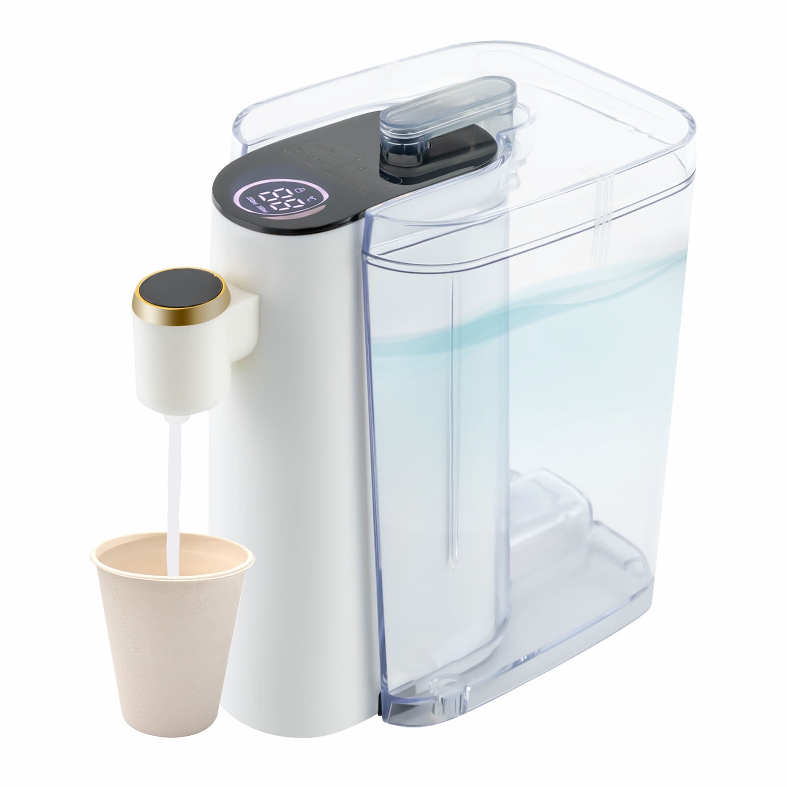 1200ml Cold and Hot Water Dispenser Top Loading Small Water Cooler Dispenser White 110V 1500W 8.15*4.88*7.8 in for A Kitchen, Bedroom, Office, Hall