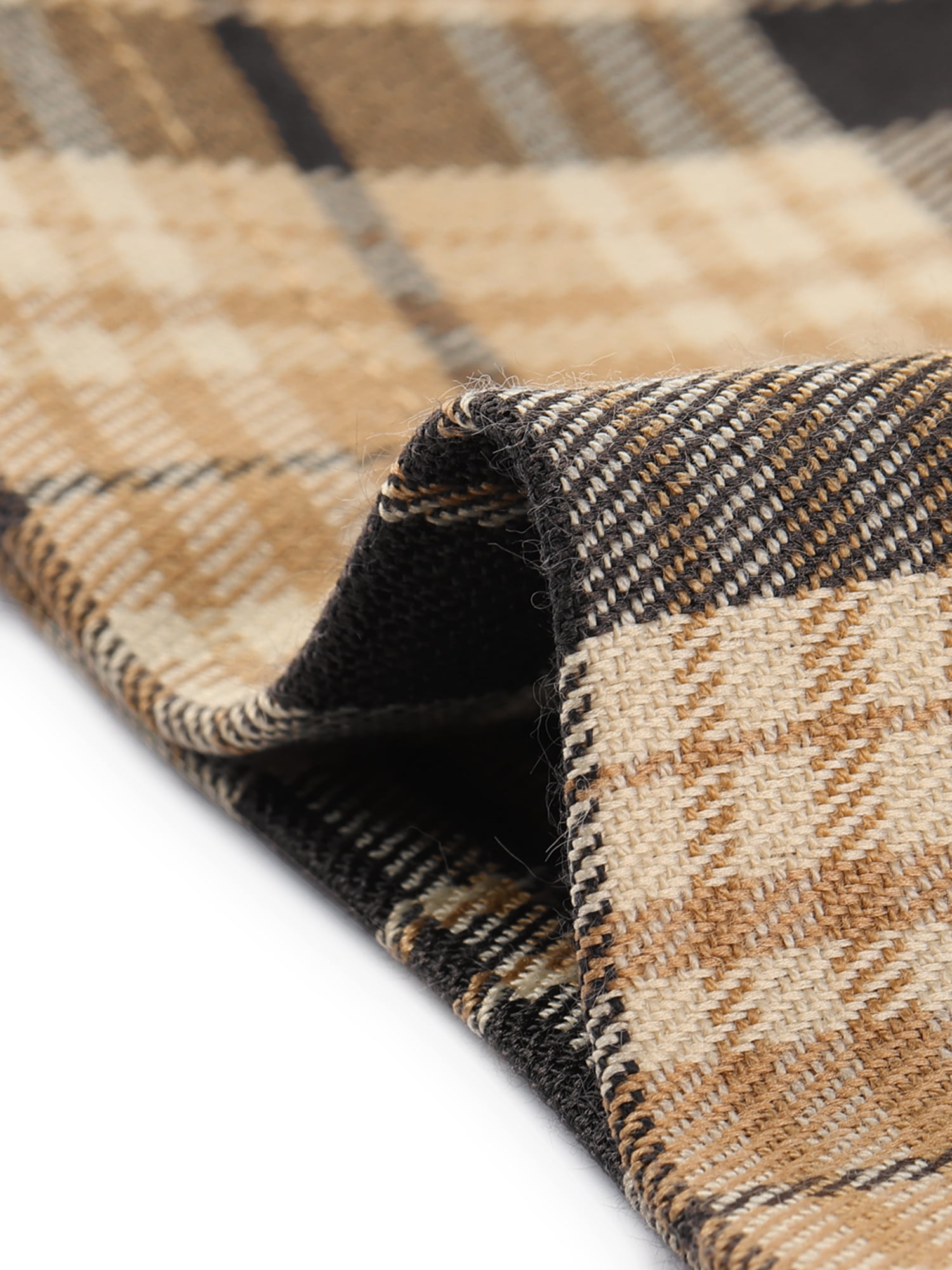 DARING DIVA Women's Plaid Trousers Pockets Straight Leg Casual Pant S Black Khaki