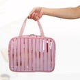 thumbnail image 4 of Unique Bargains Clear Toiletry Bag Transparent Makeup Bag Travel Zipper Cosmetic Organizer for Women 10.43"x3.15" Pink, 4 of 7
