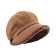 thumbnail image 2 of Women Newsboy Cap Flat Cap Painter Hat Cloth Fluff Material Warm Lined All Season for Vacation Hiking Trip, 2 of 9