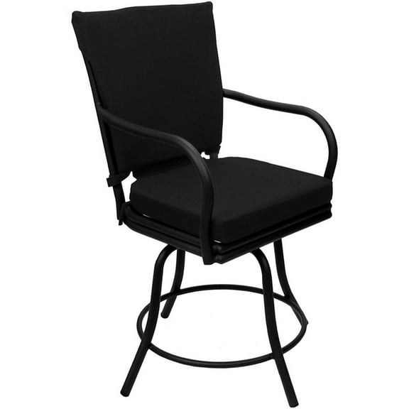 Outdoor/Indoor Patio Dining Chair - Ofir - Black Fabric - Black Frame