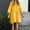 Yellow, variant on Women's Casual Dress, Midi Length with Long Sleeve and Round Neck, Soft Pre-Shrunk Linen-Cotton Blend, Breathable & Comfortable for Everyday Summer Wear
