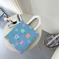 thumbnail image 4 of DouZhe Reusable Grocery Bags, Colorful Cartoon Cats Face Lightweight Polyester Canvas Cloth Tote Bag for Travle Gym Shopping School, 15" x 16", 4 of 7