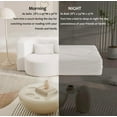 thumbnail image 4 of Tabaray Modern Floor Sofa Bed Full Size, 78"Convertible Teddy Fabric Foam Filled Sleeper Sofa Bed Small Queen,15"H Folding Mattress for Living Room, Guest Bed, Playroom, no assembly required, Beige, 4 of 9