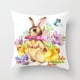 thumbnail image 3 of Funda de almohada feliz Pascua, decoración para sofá, fiesta en casa, conejo, huevos, 45x45CM, 3 of 4