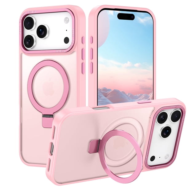Funda Casehas para iPhone 17 Pro 6.3" con soporte magnético rosa