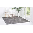 thumbnail image 4 of Unique Loom 3151495 7 x 7 ft. Geometric Trellis Frieze Square Rug, Dark Gray, 4 of 15