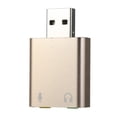 thumbnail image 1 of Graflsoa External USB Sound Adapter with 3.5mm Audio and Mic Jacks, Plug-and-Play for PC, Laptop, and Mac, Gold Finish, Compact Design, USB 2.0 Interface, 1 of 6