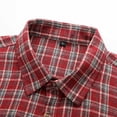 thumbnail image 6 of KeShDi Mens 3x Flannel Shirts Men's Vintage Casual Check Button Lapel Fashion Long Sleeve Shirt Red 2X, 6 of 8