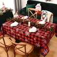 thumbnail image 3 of Christmas Decor Christmas Tablecloth Plaid Table Cloth Rectangle Table for Holiday, Snowflake Christmas Tablecloths for Kitchen Dining Room Outdoor, Parties, Ideal Gifts 60x120 inch, 3 of 6
