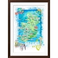 thumbnail image 2 of Art.com Ireland Illustrated Travel Map with Roads and Highlights Art Print by M. Bleichner, Brown Frame Wall Art, 32" x 44", 2 of 5