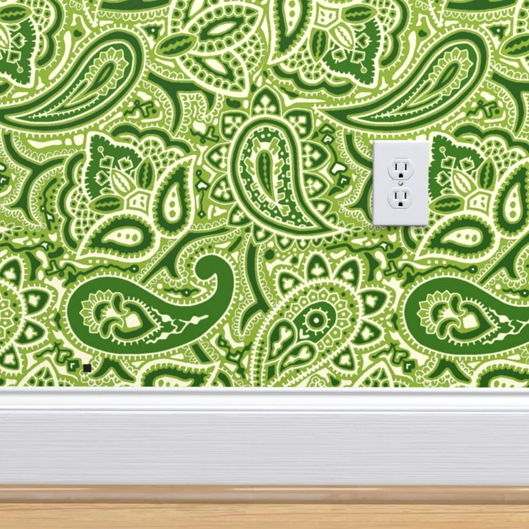 Lime Green Patterned Wallpaper