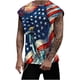 thumbnail image 2 of Camiseta sin mangas de cuello redondo para hombre, informal, a la moda, con estampado, sin mangas, deportiva, de poliéster, 2 of 5