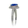 thumbnail image 4 of 2.5 Carat Cushion Cut Designer Sapphire and Diamond Halo Wedding Ring Set on 10k White Gold, 4 of 4