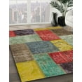 thumbnail image 2 of Ahgly Company Indoor Rectangle Abstract Brown Red Patchwork Area Rugs, 7' x 9', 2 of 6