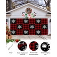thumbnail image 2 of Garage Door Banner Cover 7 x 16 ft, Winter Snowflake Red and Black Plaid Christmas Garage Door Decorations Holiday Christmas Backdrop Decor for Winter New Year Xmas Party, 2 of 6