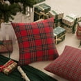 thumbnail image 3 of AQOTHES Pack of 2 Christmas Plaid Decorative Throw Pillow Covers Scottish Tartan Cushion Case for Farmhouse Home Holiday Decor Red and Green, 18 x 18 Inches E11, 3 of 3