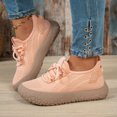 thumbnail image 2 of YLYL Women Knit Platform Sneakers Lace up No Slip Breathable Mesh Lightweight Casual Walking Shoes, 2 of 9