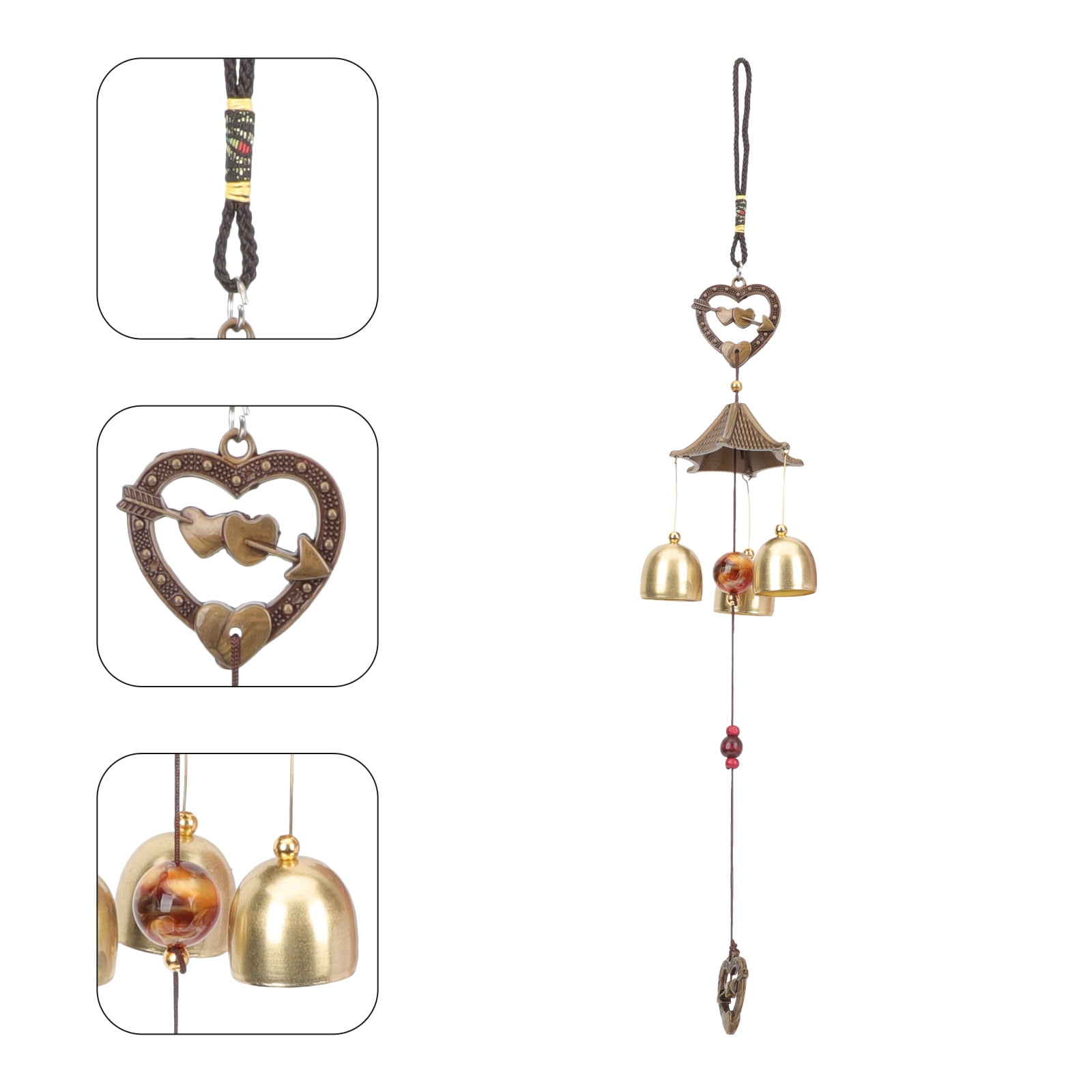 WRISTBIQUE 4pcs Craft Design Metal Wind Bell for Wall Hanging Ornament