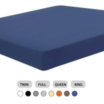 REGALWOVEN Queen Size Cotton Fitted Sheet 15" Deep Pocket Bed Sheet, Navy Blue