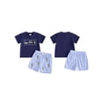 thumbnail image 2 of BemeyourBBs Toddler Baby Boys Summer Clothes Newborn Baby Boy Golf Outfits 0 6 12 18 24 Months 2 3 4 Years Golf Elements Embroidery Short Sleeve T-Shirts Elastic Waist Plaid Shorts 2Pcs Set, 2 of 8