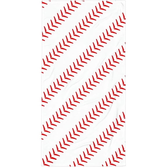 Baseball Stitches Oversized Sand Free Beach Towel – 71"X31" Lightweight Quick Dry Microfiber Terry Towel For Travel, Swimming, Pool, And Camping, Absorbent And Compact Beach Essential For Women Men