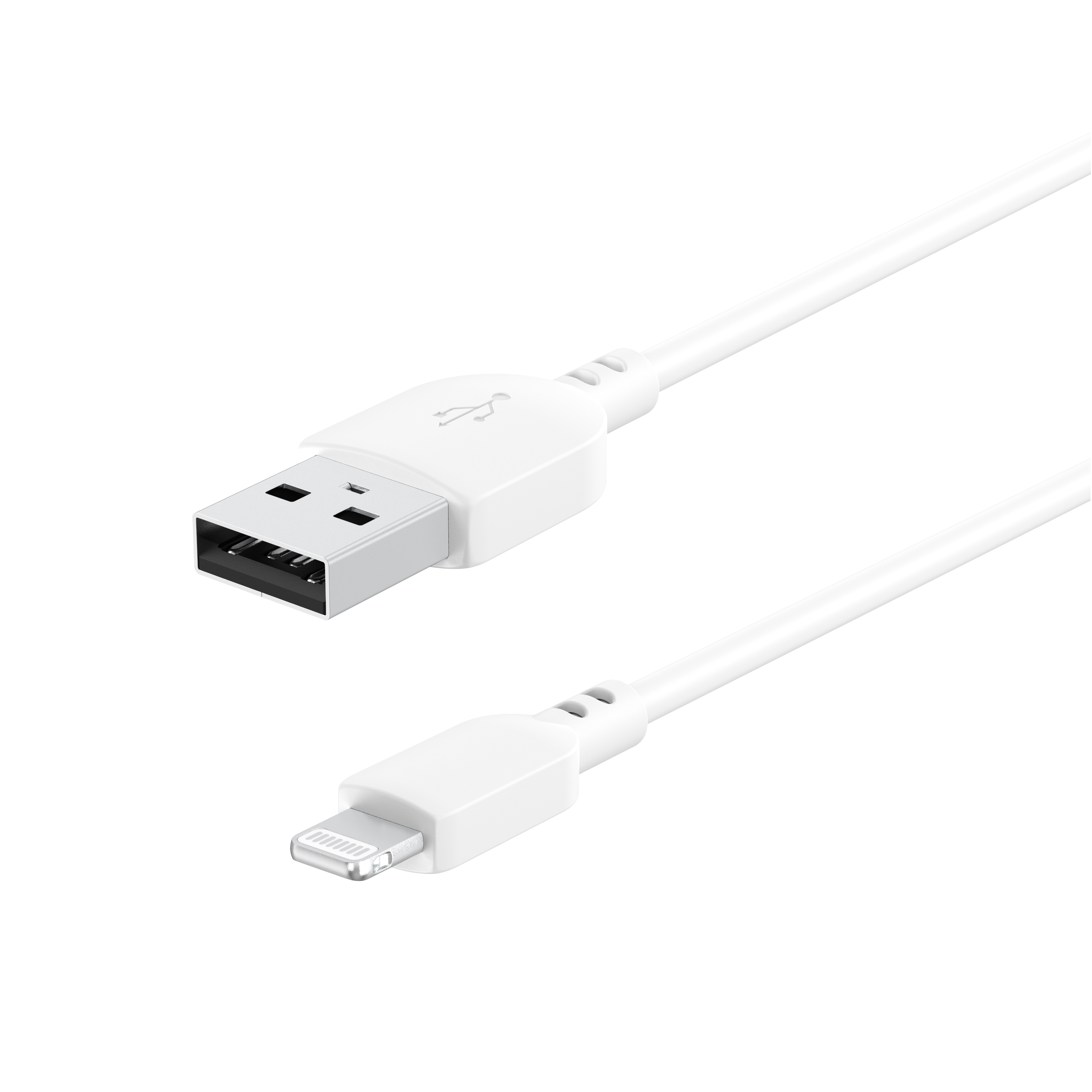 onn 3-Foot Lightning to USB Charging Cable, White photo 2