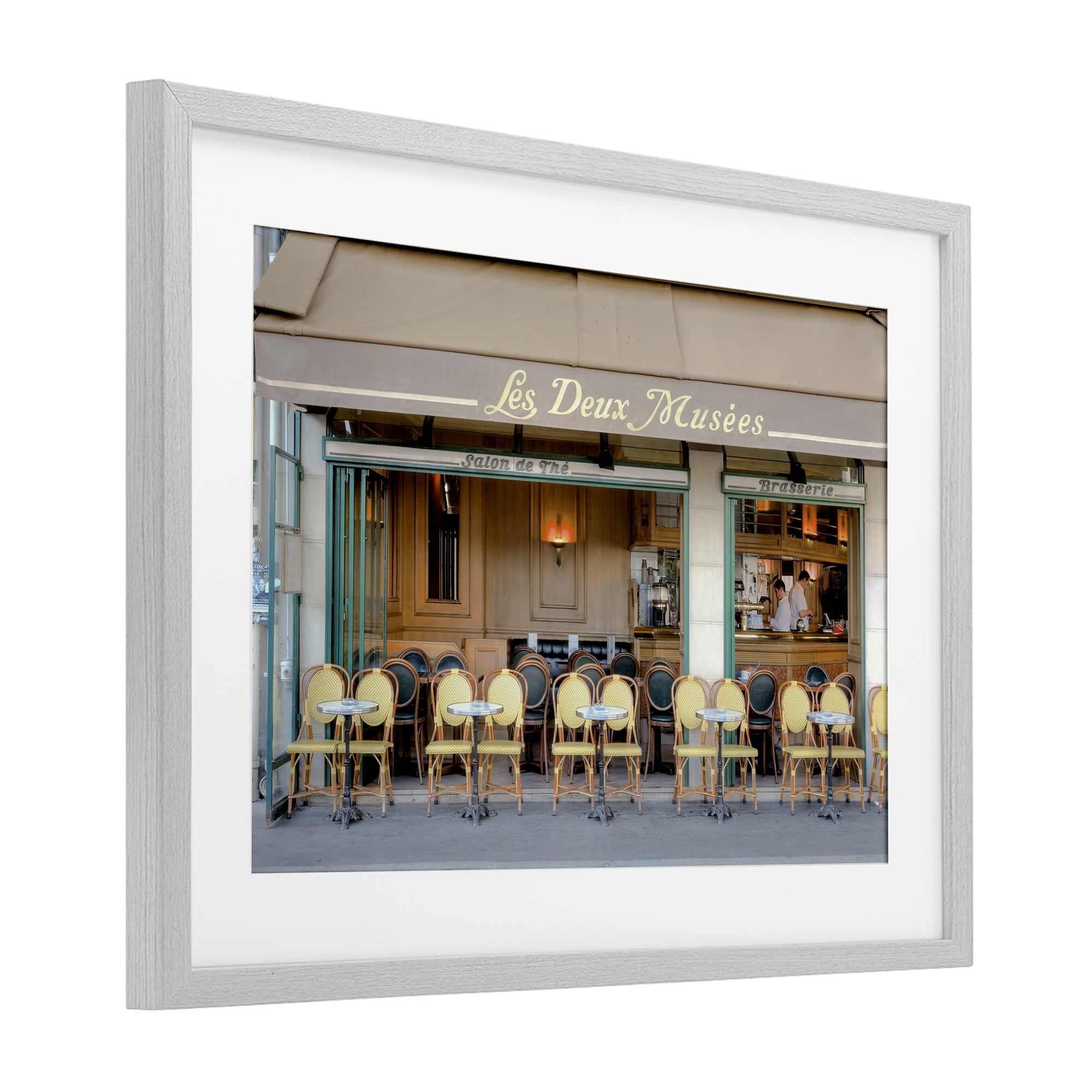 Stupell Industries Parisian Outdoor Seating Cafe Gray Framed Print Under Glass, design by Alan Blaustein