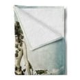 thumbnail image 2 of Mermaid Soft Flannel Fleece Blanket, Mythological Woman Sitting on a Shell with Leaves Birds Clouds over Magic Sea, Cozy Plush for Indoor and Outdoor Use, 50" x 60", Blue Beige Teal, by Ambesonne, 2 of 5