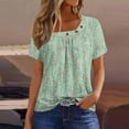thumbnail image 2 of Short Sleeve T-Shirts for Women Graphic Print Basic Tee Scoop Neck Casual Tops Summer Tshirts Loose Fit (XL, Green), 2 of 5