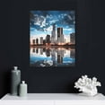 thumbnail image 4 of Nawypu  Wall Decor Living Room Modern City Chicago Skyline Pictures Large Canvas Wall Art for Bedroom Poster for Office Farmhouse Framed Night Scene Prints Paintings for Home, 4 of 4