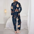 thumbnail image 5 of Junzan Autumn Leaves With Blue Print Womens Pajama Sets,Long Sleeve Button Down For Women Pjs 2 Piece, 5 of 9