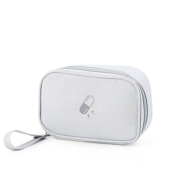 Transemion Medical Kit Fabrics Household Indoor Emergency First Aid Box Storage Bag Home Boxes Student Pouch Accessory Car Camping Gray Small Size
