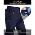 thumbnail image 2 of Pantalones de senderismo Rapoo para hombre, impermeables, de secado rápido, color azul marino, 38 W x 32 L, 2 of 6