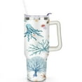 thumbnail image 2 of Cute Sea Turtle 40 Oz Tumbler with Handle Lid and Straw, Stainless Steel Double Walled Vacuum Insulated Cup, Cute Anniversary Wedding Birthday Gifts Tumbler for Women Men Friends Outdoor Indoor, 2 of 7