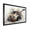 thumbnail image 2 of Designart "Charcoal Guitar Vibrations Shades of Brown IV" Entertainment Framed Wall Art Decor - Vintage Grey Music Hallway Framed Wall Art Decor, 2 of 6